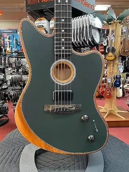 Fender American Acoustasonic Jazzmaster, вольфрам, накладка на гриф из черного дерева American Acoustasonic Jazzmaster, Tungsten, Ebony Fingerboard