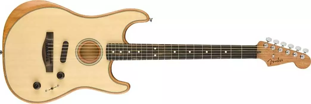 Fender American Acoustasonic Strat, накладка на гриф черного дерева, натуральный цвет