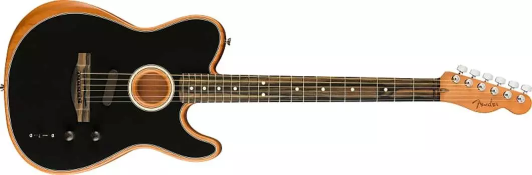 Fender American Acoustasonic Telecaster, накладка на гриф Ebony, черный American Acoustasonic Telecaster