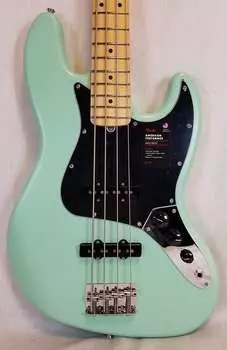 Fender American Performer Jazz Electric Bass Guitar, кленовый гриф, Satin Surf Green, с сумкой 0198612357