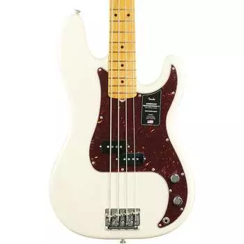 Fender American Pro II Precision Electric Bass, кленовый гриф (с футляром), олимпийский белый 193932705