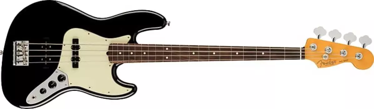 Fender American Professional II Jazz Bass, черный, гриф из палисандра с футляром AMPROIIJBASSRWBLK
