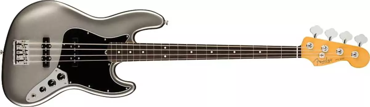Fender American Professional II Jazz Bass, Mercury, гриф из палисандра с футляром AMPROIIJBASSRWMERC