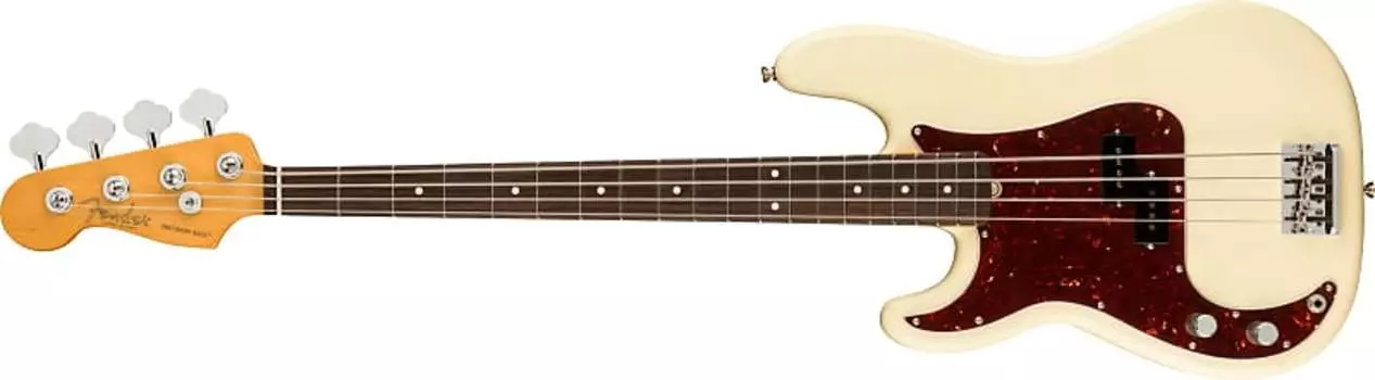 Fender American Professional II Precision Bass, левая рука, накладка на гриф из палисандра, олимпийский белый — US210017098 AMERICAN PROFESSIONAL II PRECISION BASS LEFT-HAND