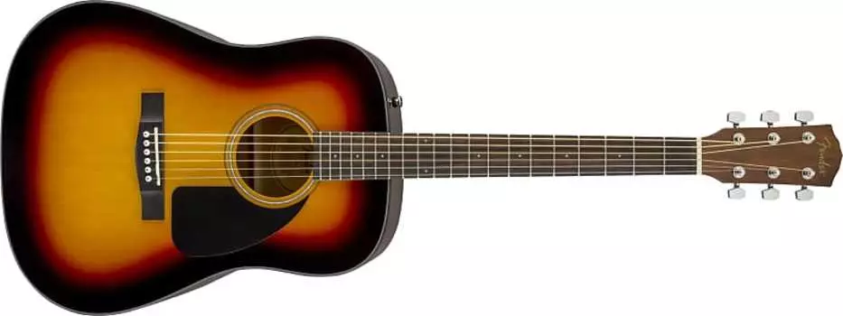 Fender CD-60 Dreadnought V3 с футляром из орехового дерева накладка на гриф Sunburst CD-60 Dreadnought V3 w/Case Walnut Fingerboard Sunburst