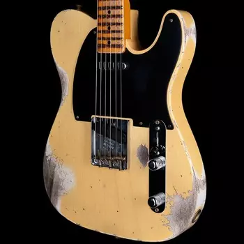 Fender Custom Shop 1952 Telecaster Heavy Relic обтекаемый U-образный вырез Nocaster Blonde Custom Shop 1952 Telecaster Heavy Relic Streamlined U Neck Nocaster Blonde