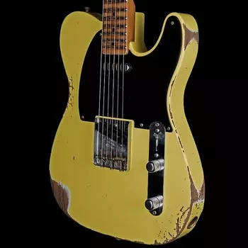Fender Custom Shop 1952 Telecaster Heavy Relic Жареный гриф и обтекаемый корпус U Carve Graffiti Yellow Custom Shop 1952 Telecaster Heavy Relic Roasted Neck and Body Streamlined U Carve Graffiti Yellow