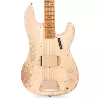 Fender Custom Shop 1957 Precision Bass Ash Heavy Relic Super Aged White Blonde с золотой фурнитурой (серийный номер R117511)