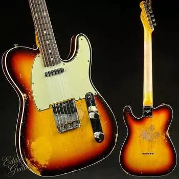 Fender Custom Shop 1960 Telecaster Custom Heavy Relic — шоколадный 3-цветный Sunburst Custom Shop 1960 Telecaster Custom Heavy Relic - Chocolate 3-Tone Sunburst