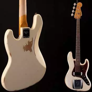 Fender Custom Shop 1961 Jazz Bass Heavy Relic Aged Olympic White 555