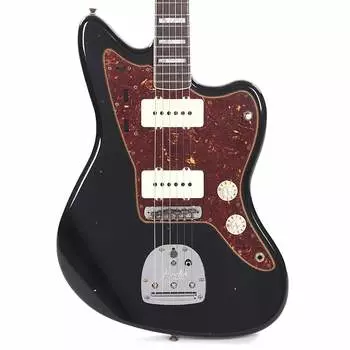Fender Custom Shop 1966 Jazzmaster "Chicago Special" Journeyman Aged Black с черепаховой накладкой и окрашенным головным убором (серийный номер R118807)