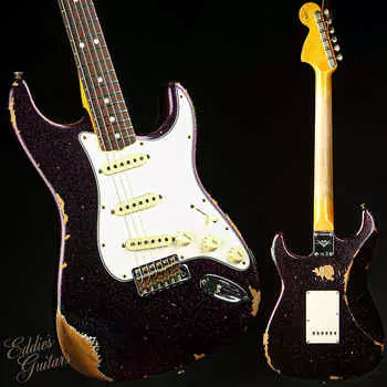 Fender Custom Shop 1967 Stratocaster Heavy Relic — пурпурный блеск Custom Shop 1967 Stratocaster Heavy Relic - Magenta Sparkle