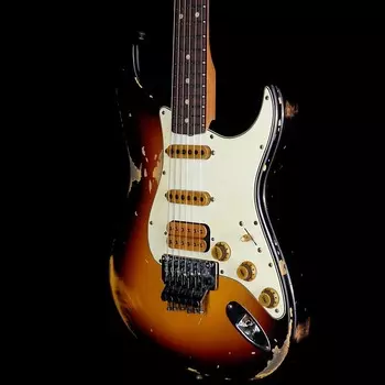 Fender Custom Shop Alley Cat Stratocaster Heavy Relic Палисандровая доска HSS Floyd Rose 3-Tone Sunburst Custom Shop Alley Cat Stratocaster Heavy Relic Rosewood Board HSS Floyd Rose 3-Tone Sunburst