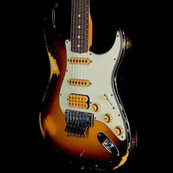Fender Custom Shop Alley Cat Stratocaster Палисандровая доска Heavy Relic HSS Floyd Rose 3-Tone Sunburst Custom Shop Alley Cat Stratocaster Rosewood Board Heavy Relic HSS Floyd Rose 3-Tone Sunburst
