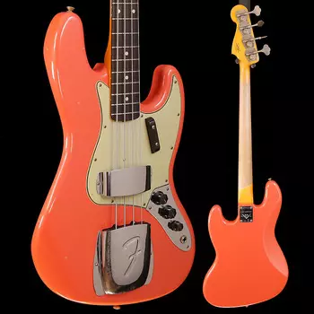 Fender Custom Shop Journeyman Relic 64 Jazz Bass, Tahitian Coral 9lbs 9.3oz Journeyman Relic Jazz Bass Super Faded Aged Tahitian Coral ...