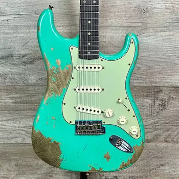 Fender Custom Shop Limited 1960 Dual Mag II Stratocaster Super Heavy Relic Aged Seafoam Green с футляром