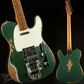 Fender Custom Shop Limited Edition 1969 Roasted Telecaster Heavy Relic — выцветший/состаренный Sherwood Green M Custom Shop Limited Edition 1969 Roasted Telecaster Heavy Relic - Faded/Aged Sherwood Green Metallic