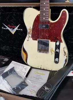 Fender Custom Shop Limited Edition '60 HS Tele Custom, Heavy Relic Finish, Aged Vintage White/3TSB 9231013560