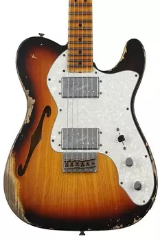 Fender Custom Shop Limited Edition '72 Telecaster Thinline Maple Heavy Relic - выцветшие/состаренные 3-цветные солнечные лучи 9235001189
