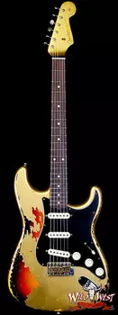 Fender Custom Shop Limited Edition Dual-Mag II Stratocaster Heavy Relic Aztec Gold Over 3 Tone Sunburst