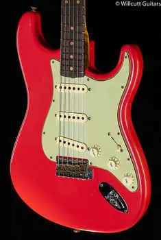 Fender Custom Shop Willcutt True '62 Stratocaster Journeyman Relic Fiesta Red 60s Oval C (618)