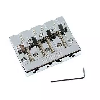 Fender HiMass 4-струнный бас-бридж в сборе с латунными седлами, хром 0994408000