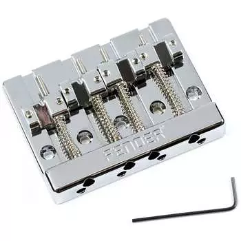 Fender HiMass 4-струнный бас-бридж в сборе с латунными седлами, хром 0994408000