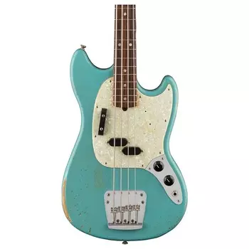 Fender JMJ Justin Meldal-Johnsen Signature Road Worn Mustang Bass, Daphne Blue 144060390