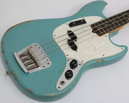 Fender JMJ Road Worn Mustang Bass, Daphne Blue JMJ Road Worn Mustang Bass