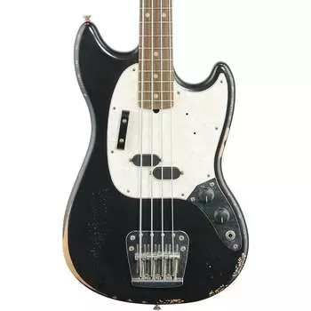 Fender JMJ Road Worn Mustang Electric Bass (с чехлом), черный 144060306