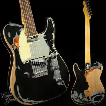 Fender Joe Strummer Telecaster — черный с 3-цветными солнечными лучами Joe Strummer Telecaster - Black over 3-Color Sunburst