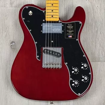 Fender Limited Edition American Vintage II 1977 Telecaster Custom Guitar, Belly Cut, Maple, Wine 0170632815