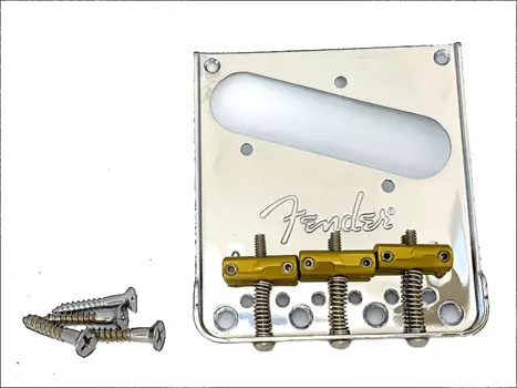 Fender Logo American Professional Am Pro Tele Telecaster Гитарный бридж с винтами Fender Logo American Professional Am Pro Tele Telecaster Guitar Bridge w/ Screws
