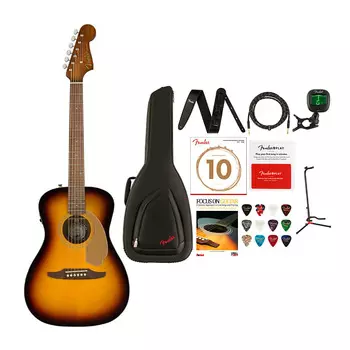 Fender Malibu Player 6-струнная акустическая гитара Deluxe Bundle (Sunburst, правая рука) Fender Malibu Player 6-String Acoustic Guitar Deluxe Bundle (Sunburst, RH)