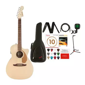 Fender Newporter Player California Series 6-струнная акустическая гитара Deluxe Bundle (шампанское, правая рука) Fender Newporter Player 6-String Acoustic Guitar Deluxe Bundle (Champagne, RH)
