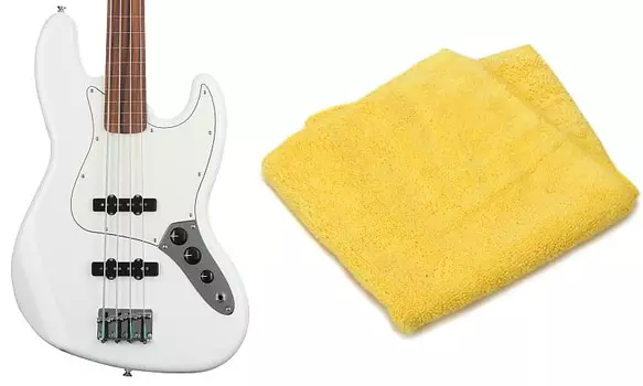 Fender Player Fretless Jazz Bass - Polar White с Pau Ferro Комплект накладки на гриф с двухсторонней сверхмягкой тканью для полировки из микрофибры Fender 0149933515=1 0990524000=1