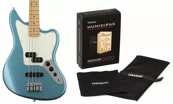 Fender Player Jaguar Bass - Tidepool с кленовой накладкой на гриф в комплекте с D'Addario Humidipak, поддерживающей автоматическую систему контроля влажности Fender + D'Addario 0149302513=1 PW-HPK-01=1