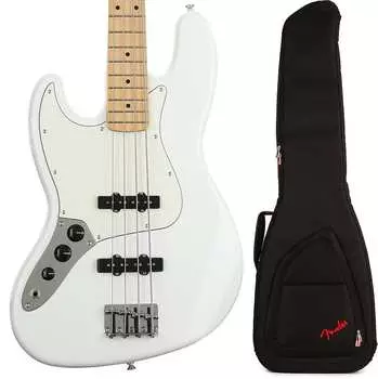 Fender Player Jazz Bass Left-handed — Polar White с кленовой накладкой на гриф в комплекте с Fender FB620 Electric Bass Gig Bag — Black 0149922515=1 0991522406=1