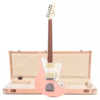 Fender Player Jazzmaster Shell Pink с олимпийским белым головным убором, звукосниматели Pure Vintage '65 и Series/параллельный 4-полосный жесткий кейс Jazzmaster/Jaguar Shell Pink с кремовым интерьером (эксклюзивно для CME)