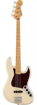 Fender Player Plus 4-струнный джазовый бас, кленовый гриф, олимпийский белый, с сумкой для переноски PPACTIVEJAZZBASSMNOLP