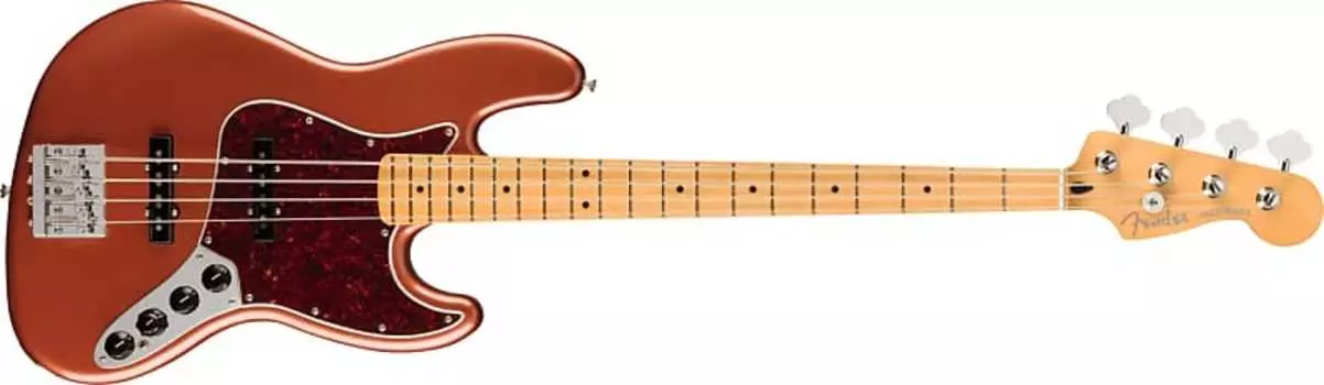 Fender Player Plus Jazz Bass Guitar, кленовый гриф, цвет Aged Candy Apple Red с чехлом Deluxe Gig Bag