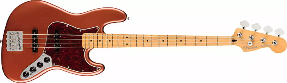 Fender Player Plus Jazz Bass, накладка на гриф из клена, цвет Aged Candy Apple Red