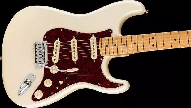 Fender Player Plus Stratocaster с кленовым грифом в цвете Olympic Pearl с чехлом для гитары Посетите магазин по распродаже Цена