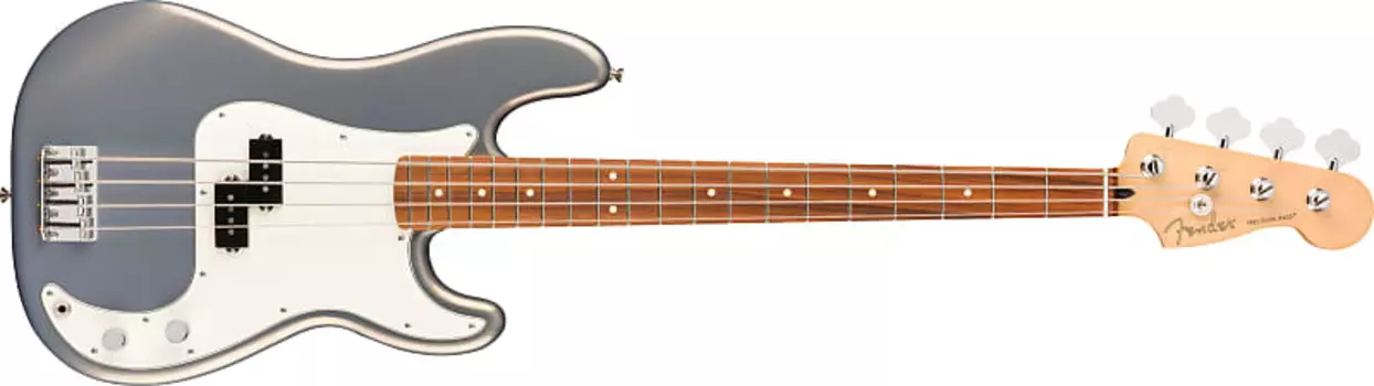 Fender Player Precision Bass, гриф Pau Ferro, серебристый