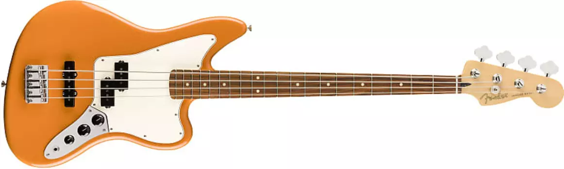 Fender Player Series Jaguar Bass . Доска Pau Ferro, Capri Orange - MIM PLAYERJAGUARBASSPFCAPRI