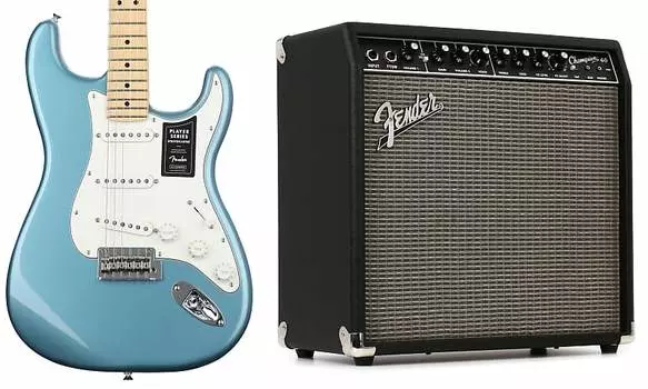 Fender Player Stratocaster - Tidepool с кленовой накладкой грифа в комплекте с Fender Champion 40 1x12" 40-ваттный комбоусилитель 2330300000=1 0144502513=1