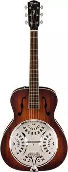 Fender PR-180E Полностью из красного дерева Резонатор акустико-электрический с жестким футляром PR-180E All-mahogany Resonator Acoustic-Electric