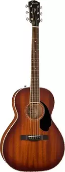 Fender PS-220E Parlor All-Solid Mahogany Acoustic-Electric Aged Cognac Burst с жестким футляром PS-220E Parlor All-Mahogany Acoustic-Electric
