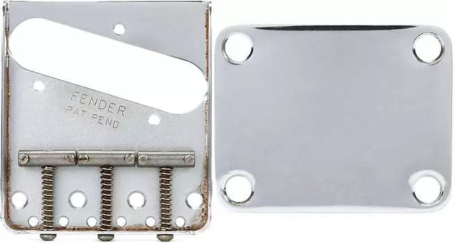 Fender Road Worn Tele Bridge Сборка в сборе с Fender Road Worn Guitar Neck Plate with Hardware 0997210000=1 0997216000=1
