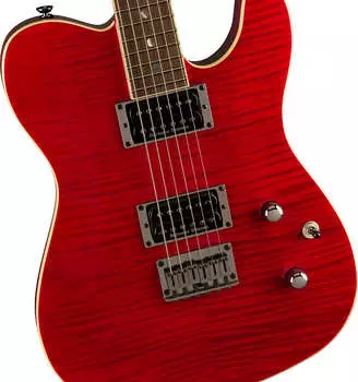 Fender Special Edition Custom Telecaster FMT HH, гриф Laurel, темно-красный, прозрачный Special Edition Custom Telecaster FMT HH, Laurel Fingerboard, Crimson Red Transparent